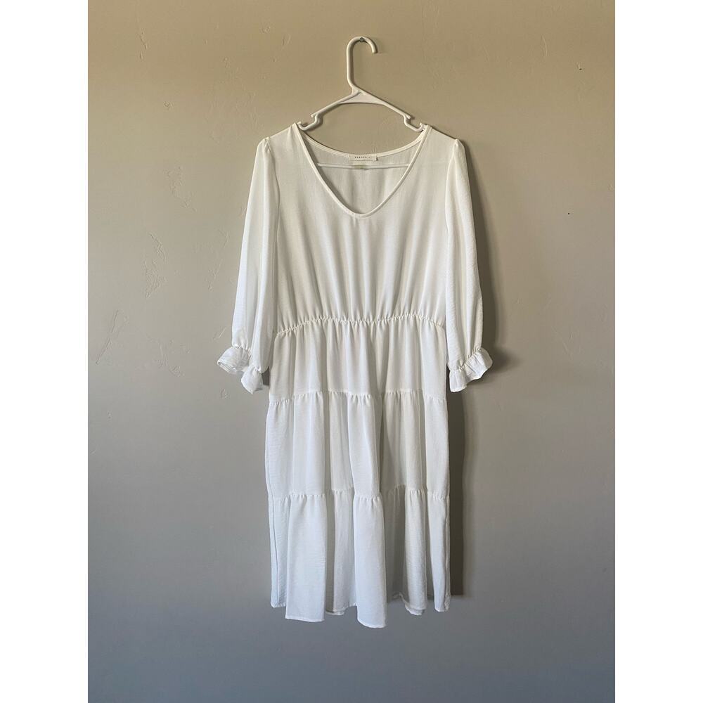 NWT Reborn J White Knee Length Modest Dress